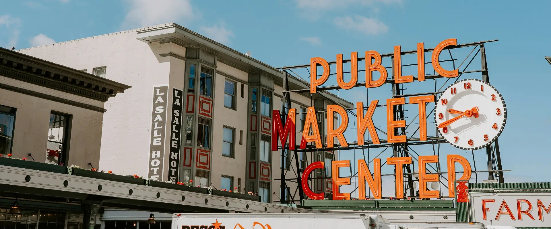 Pike Place Market sign in Seattle
